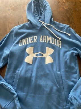 Under Armour Light Blue Pullover Hoodie with White Logo